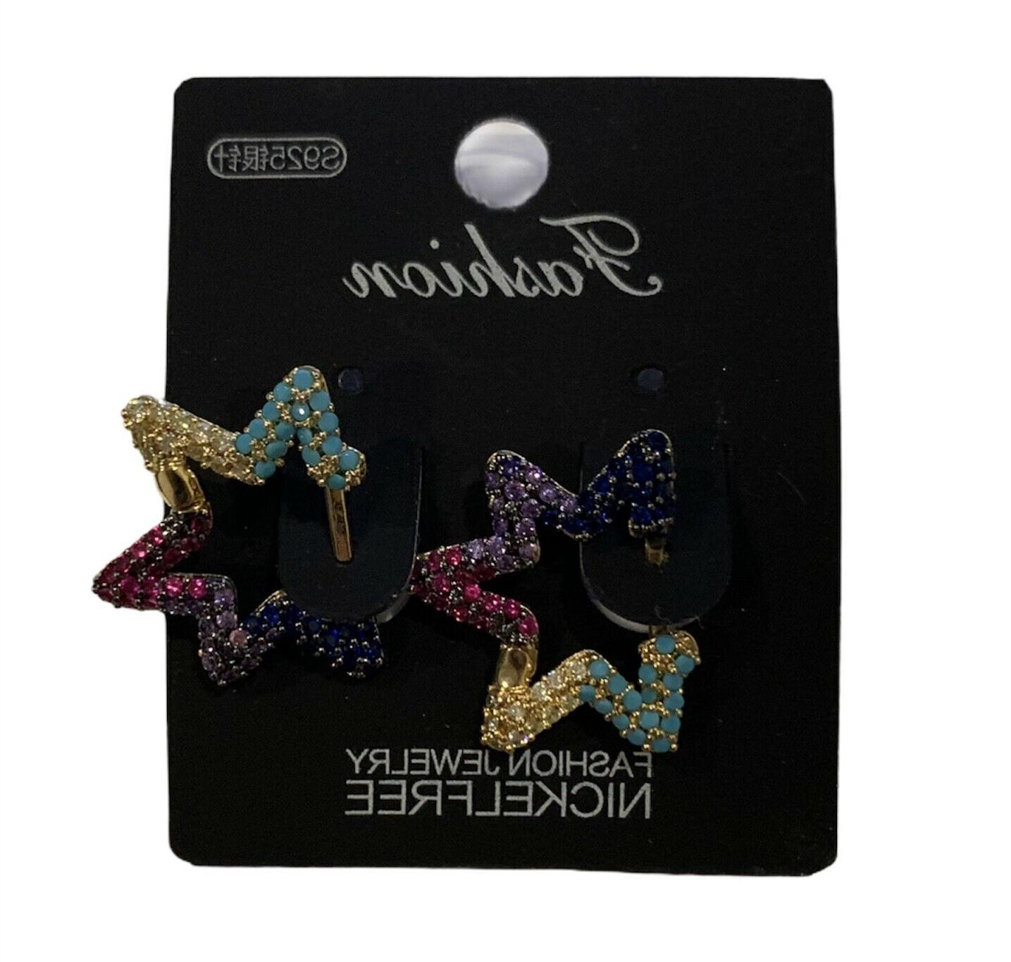 orecchini a forma di stella con strass