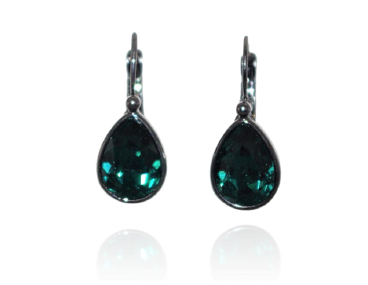 orecchini a goccia cristallo swarovski verde smeraldo