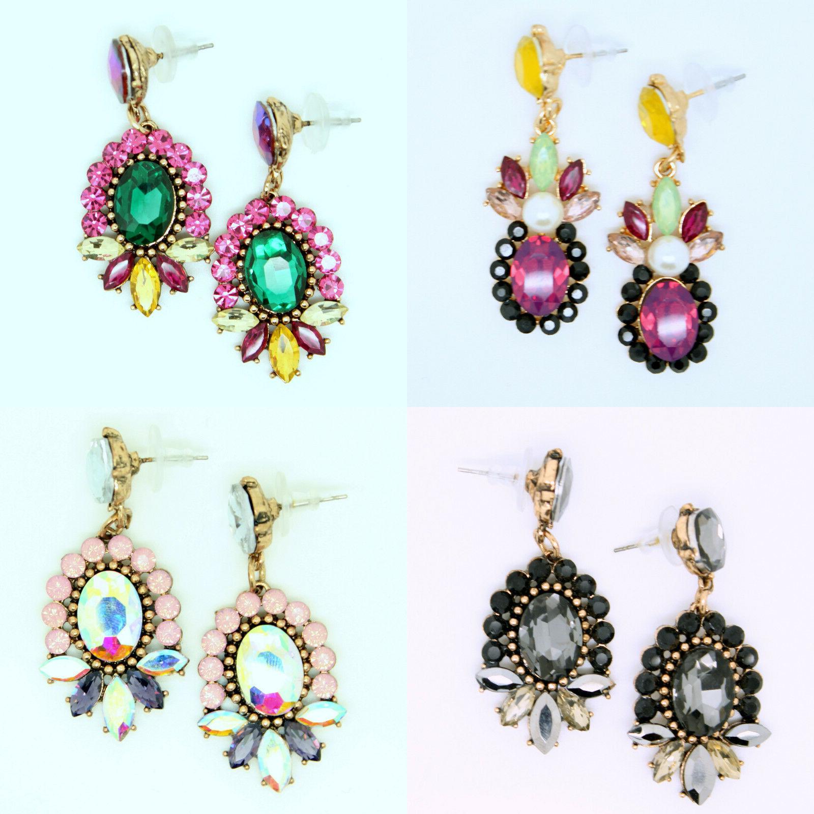 orecchini a goccia rosa verde nero oro