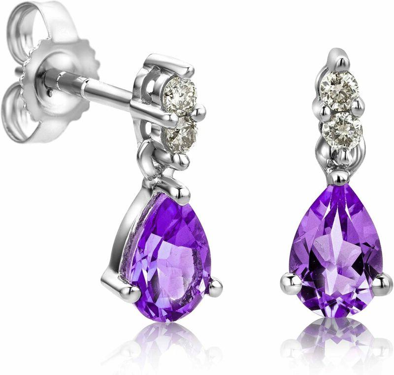 orecchini a lobo da donna con ametista