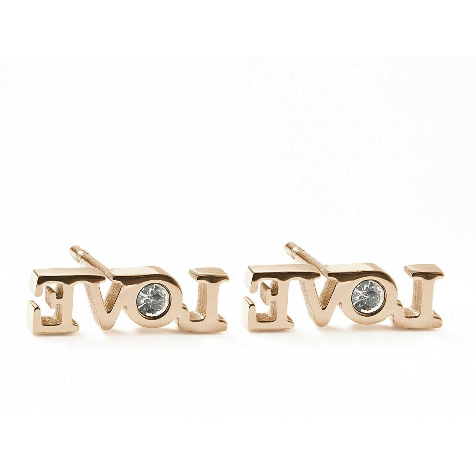 orecchini a lobo donna acciaio scritta love