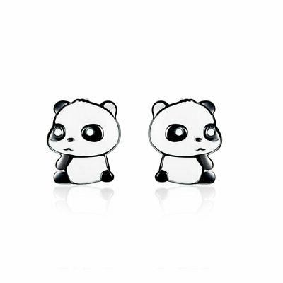 orecchini a lobo donna panda bambino smalto