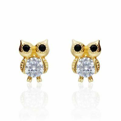 orecchini a lobo donna piccoli gufetto zirconato