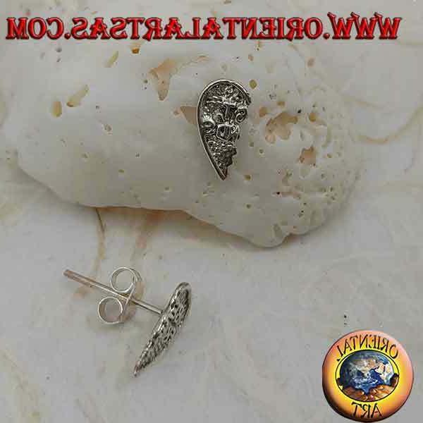 orecchini a lobo in argento 925 cuore