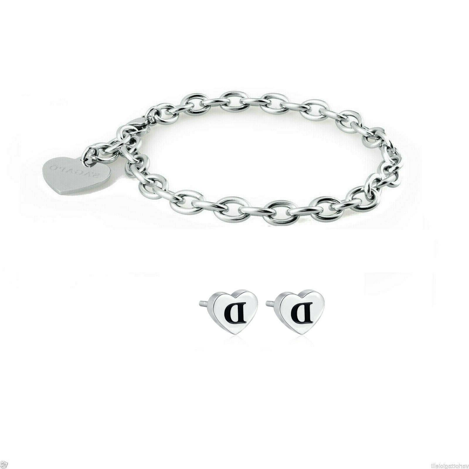 orecchini a lobo lettera d e bracciale