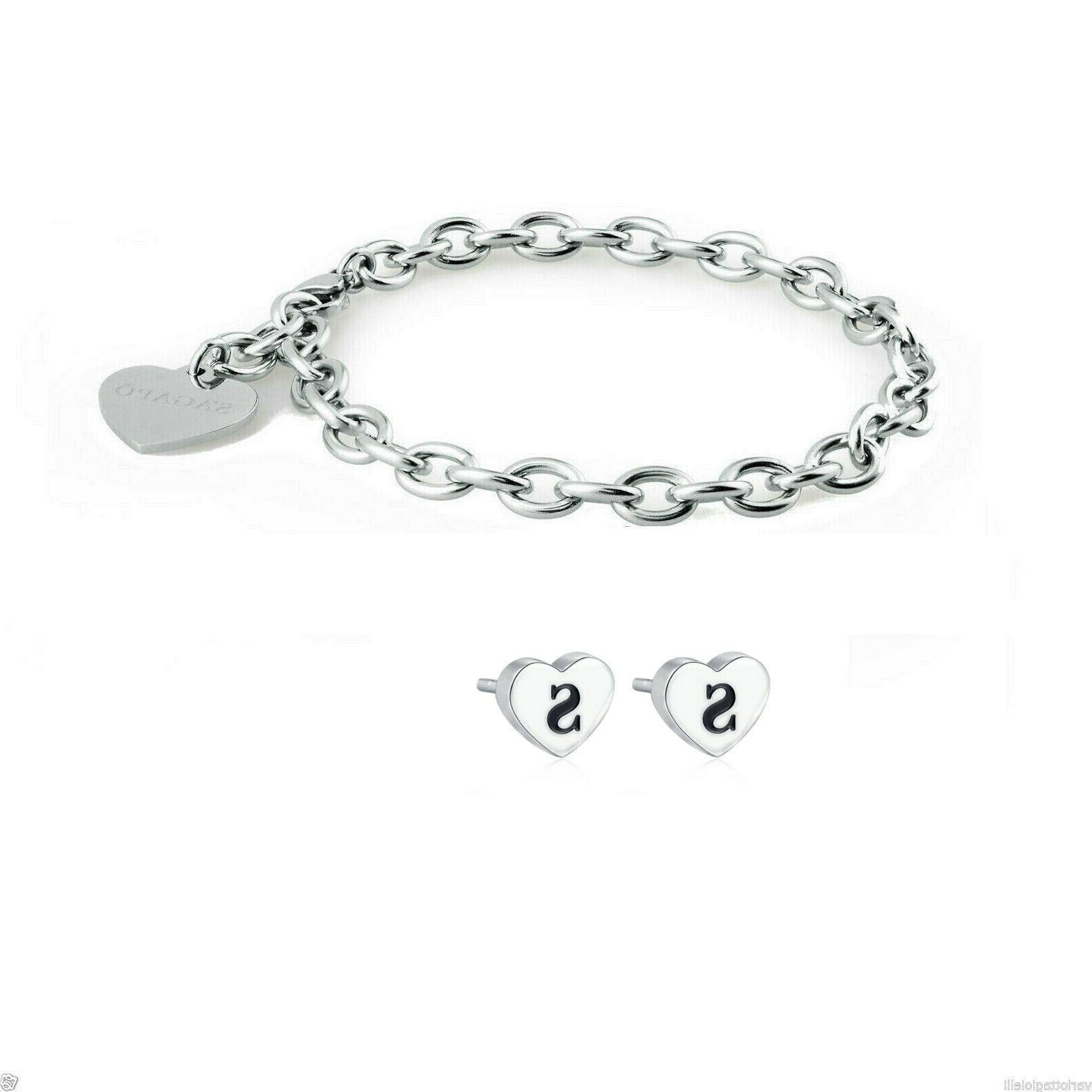 orecchini a lobo lettera s e bracciale