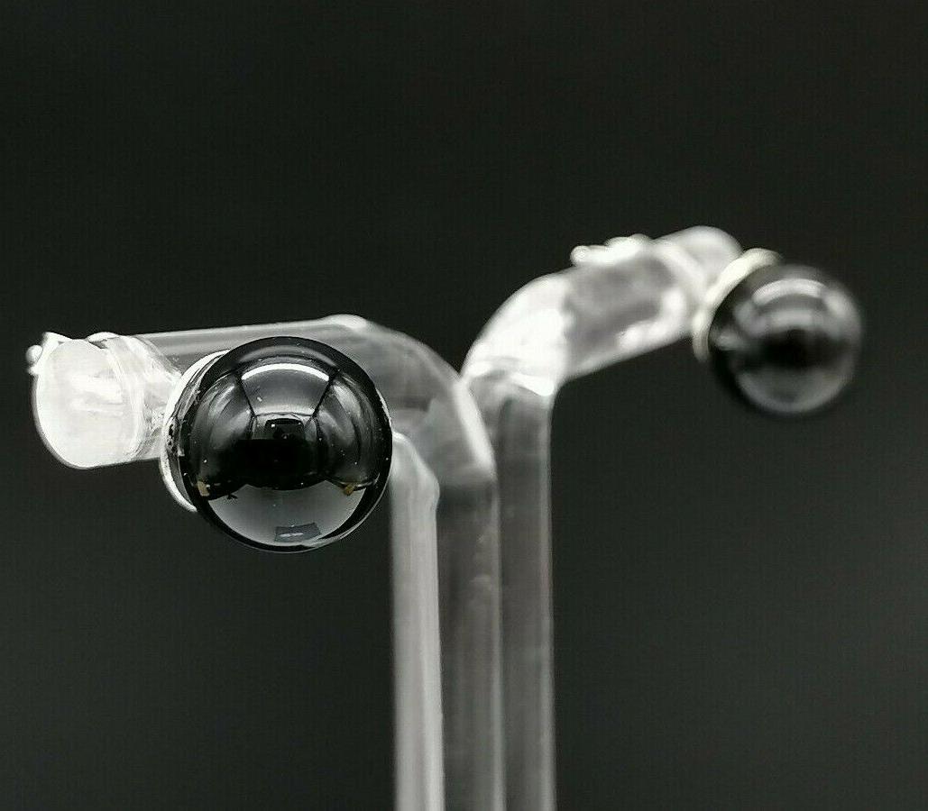 orecchini a lobo neri sfere onice vero