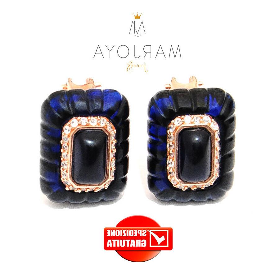 orecchini a lobo rettangolari in argento 925