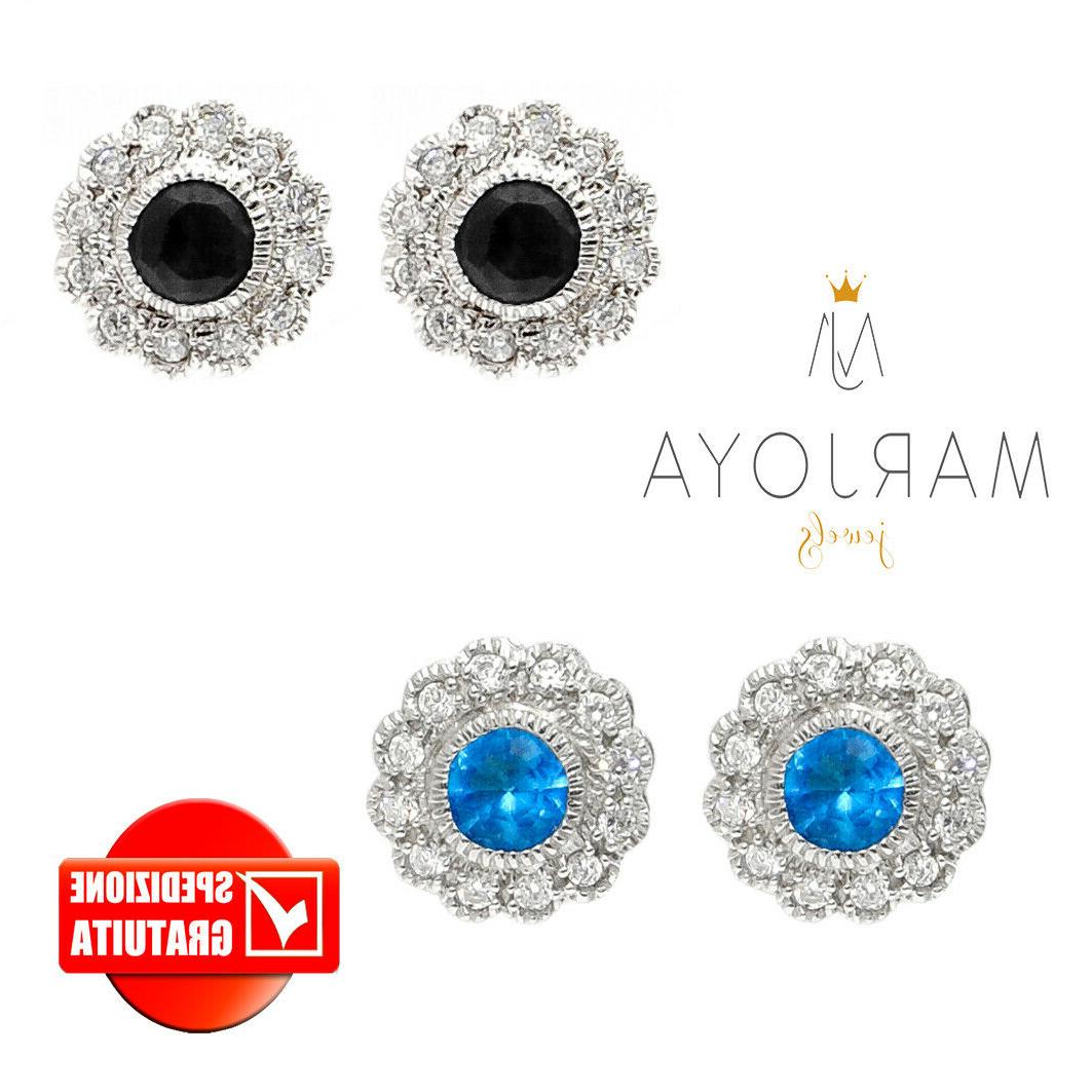 orecchini a lobo tondi fiore con pave