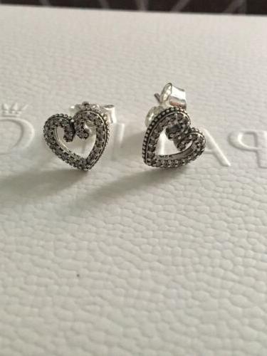 orecchini a lobo turbinio di cuori s925