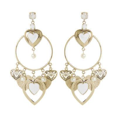 orecchini a perno a cerchio con cuore