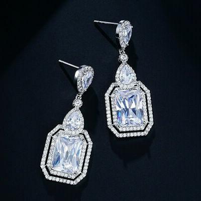 orecchini a perno arte deco goccia rettangolo