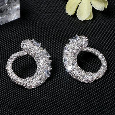 orecchini a perno cerchio serpente cz placcato