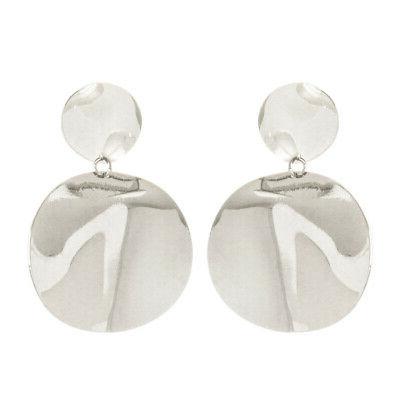 orecchini a perno con due dischetti sottili