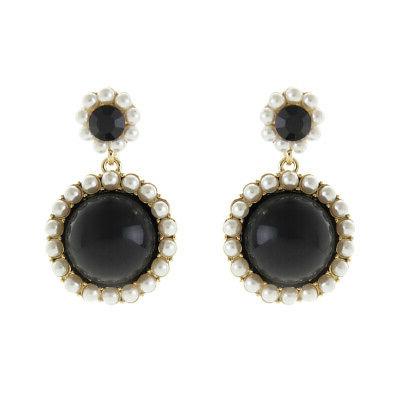 orecchini a perno con perle neri art
