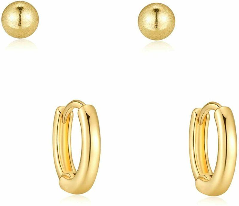 orecchini a perno sfera oro a cerchio