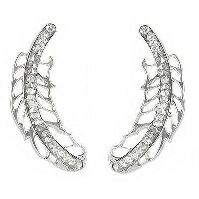 orecchini a piuma in bronzo rodiato e