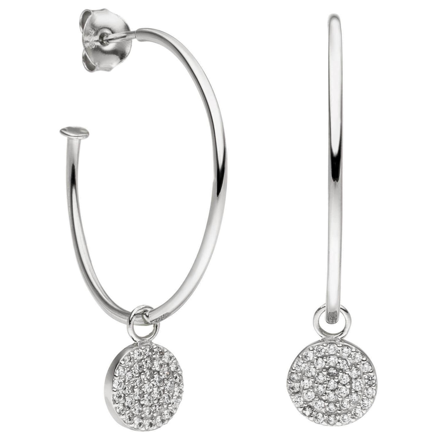 orecchini a semicerchio di 925 argento rodiato