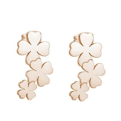 orecchini acciaio con quadrifoglio s agapo trio