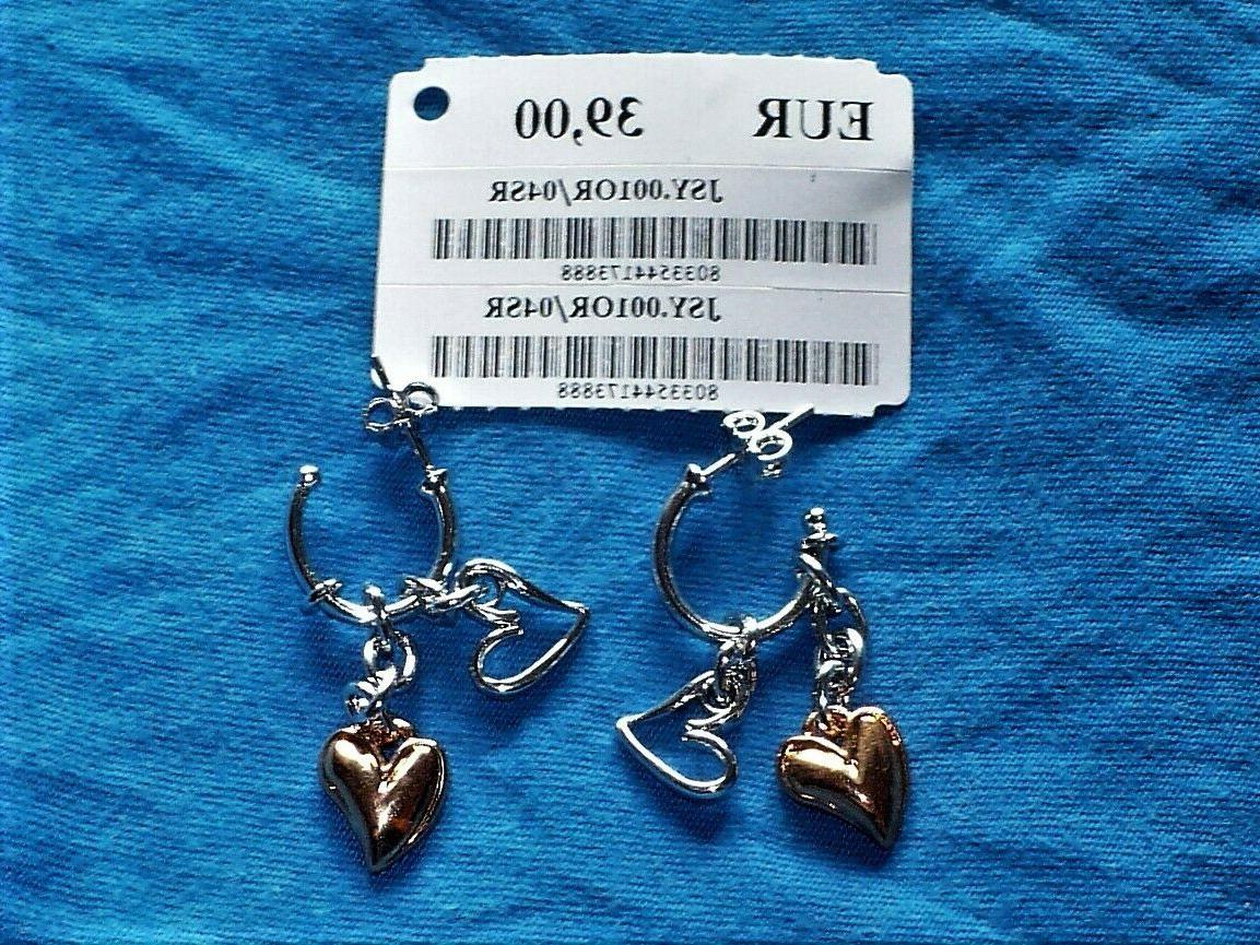 orecchini acciaio pendenti cuori jsy 001or 04sr