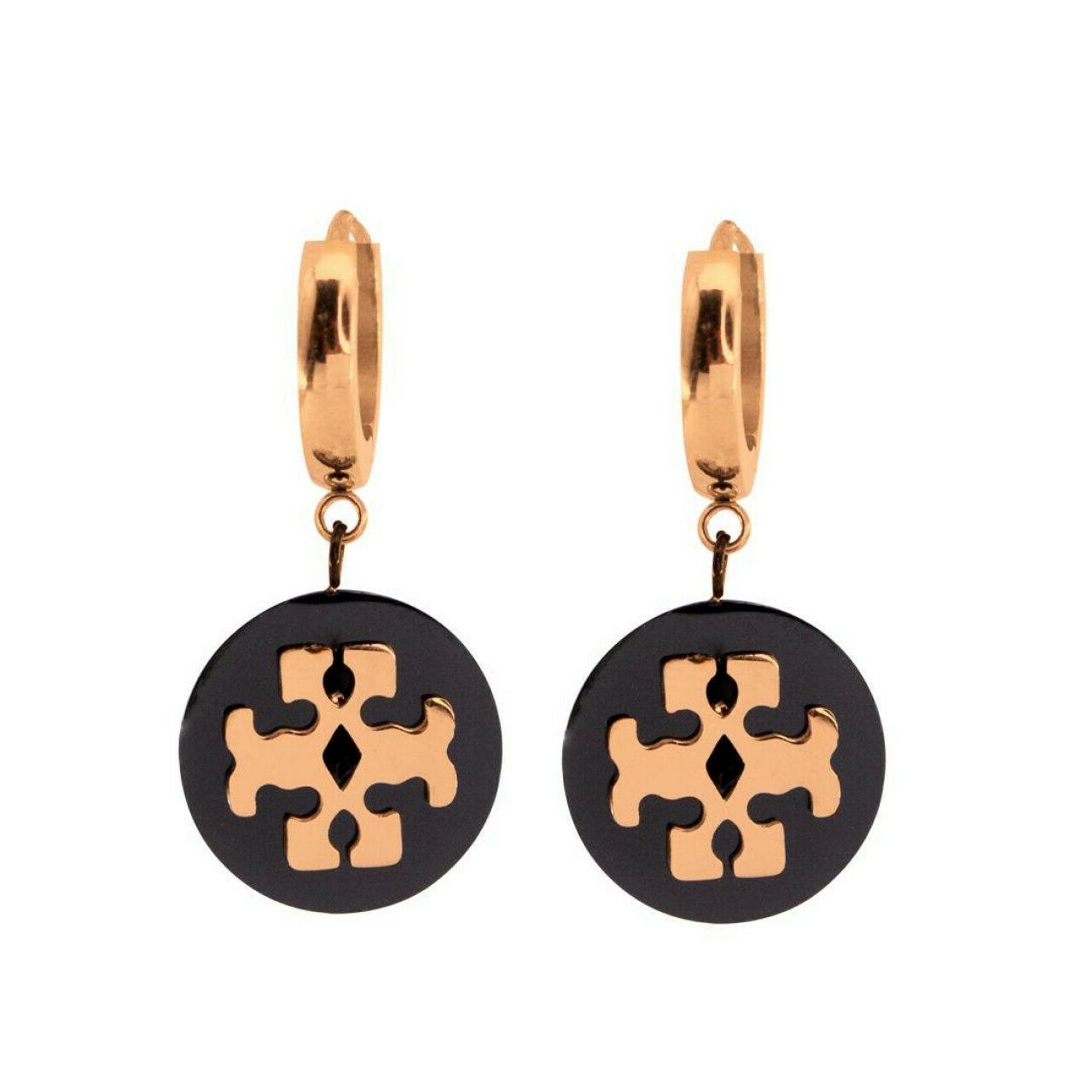 orecchini acciaio placcato oro rosso 18k nuovi