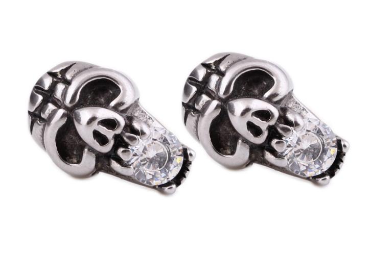 orecchini acciaio uomo donna unisex teschio teschi