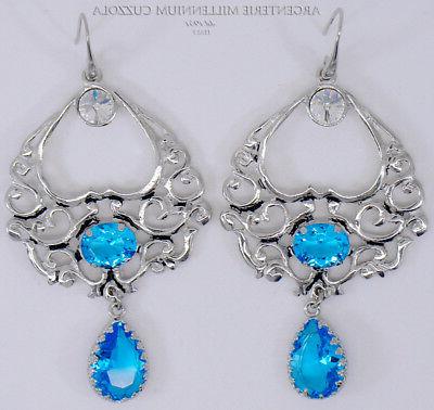orecchini acquamarina zirconi argento magna grecia silver