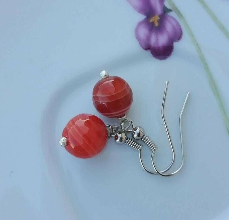 orecchini agata arancione orecchini pietre dure orecchini