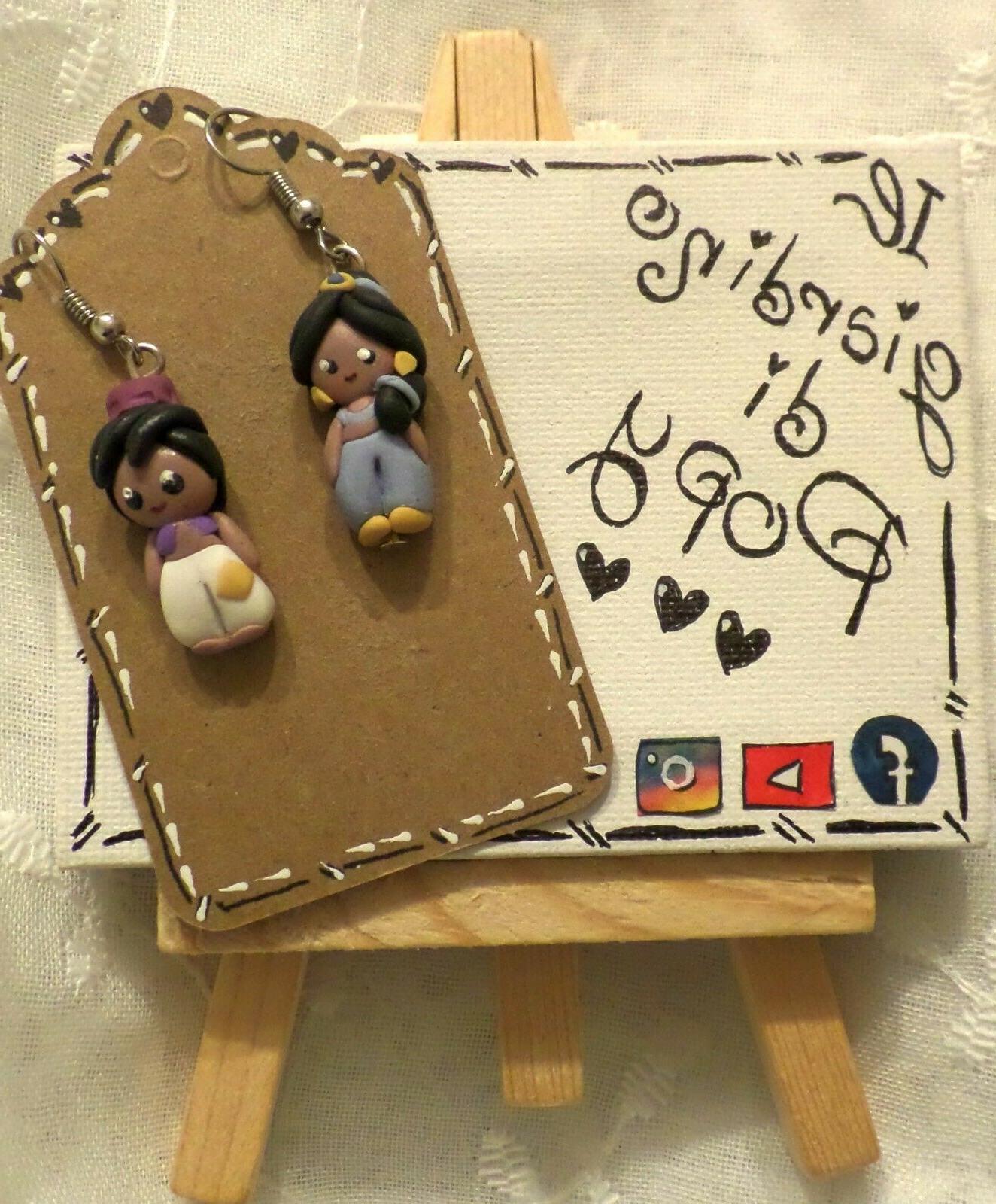 orecchini aladdin e jasmine disney in fimo
