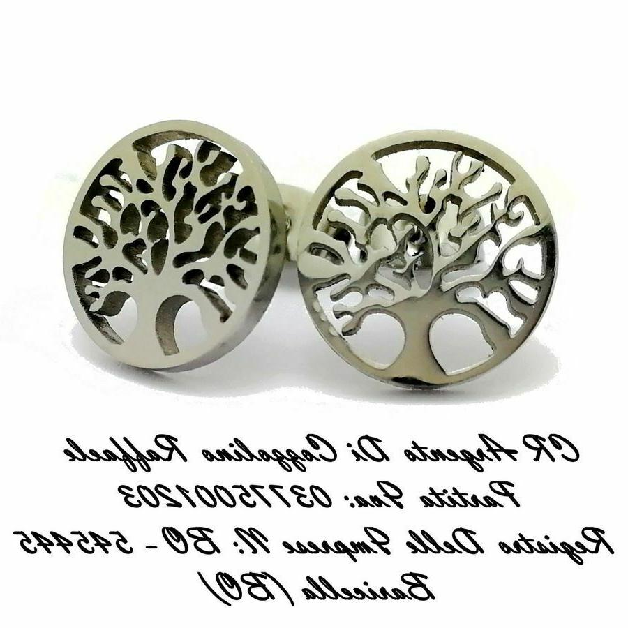 orecchini albero della vita argento in acciaio