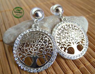 orecchini albero della vita strass color argento