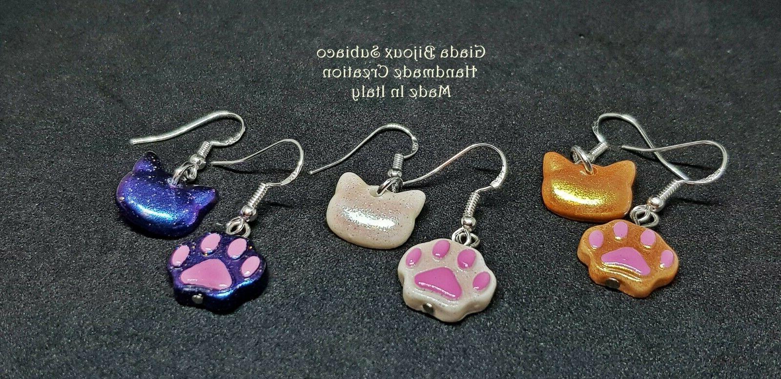 orecchini anallergici realizzati a mano zampa e