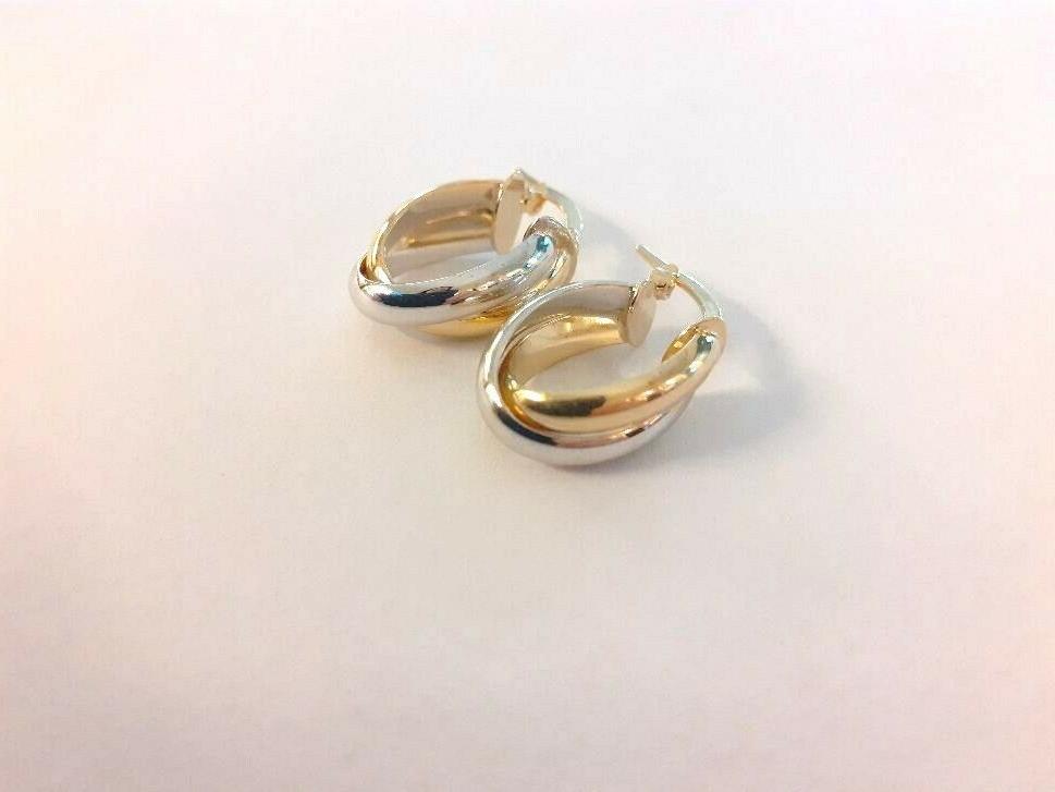 orecchini anelle ovali bicolore donna ragazza oro