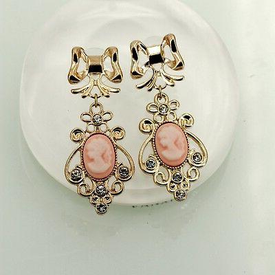 orecchini anelli rosa stile antico originale sera