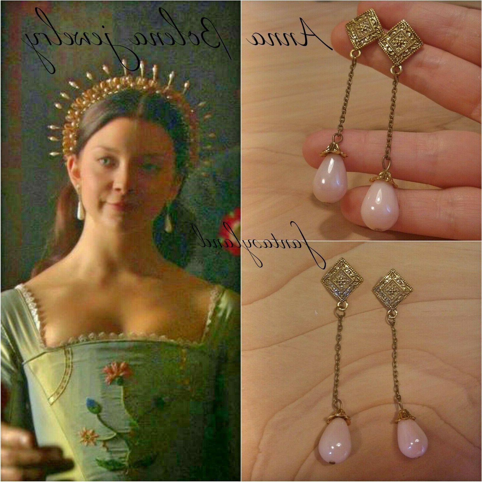 orecchini anna bolena tudors perla rosa pendenti