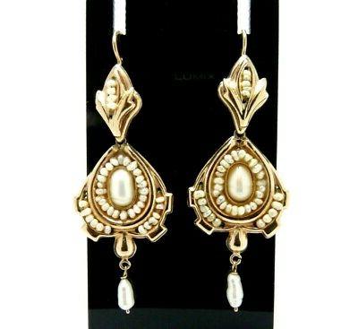 orecchini antichi in oro massiccio 14 kt