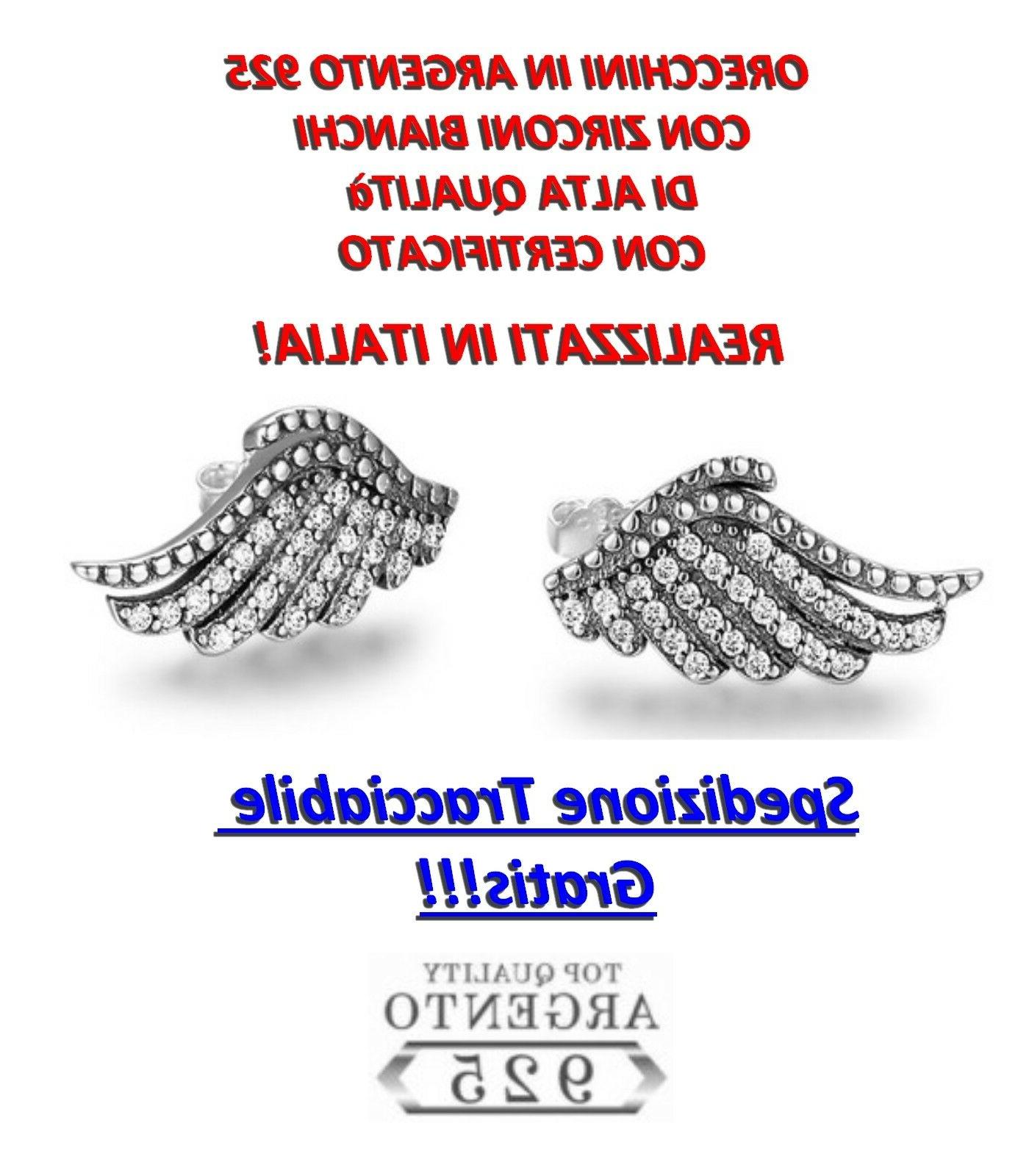 orecchini argento 925 ali angelo donna ragazza