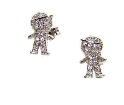 orecchini argento 925 bambino bimbo con berretto