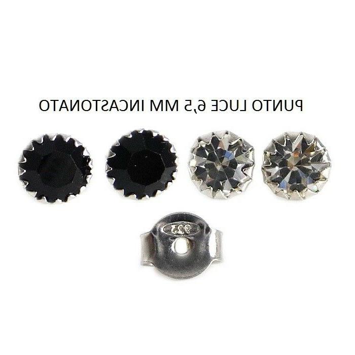 orecchini argento 925 brillantino 6 5 mm