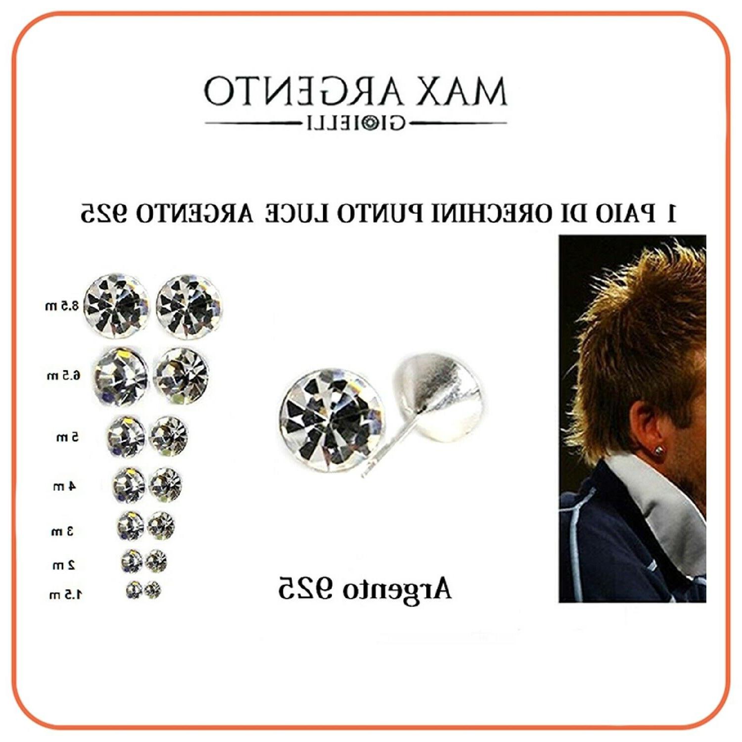 orecchini argento 925 brillantino punto luce mis