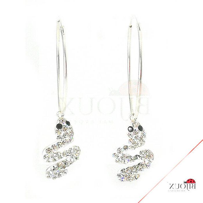 orecchini argento 925 cerchio 50 mm serpente