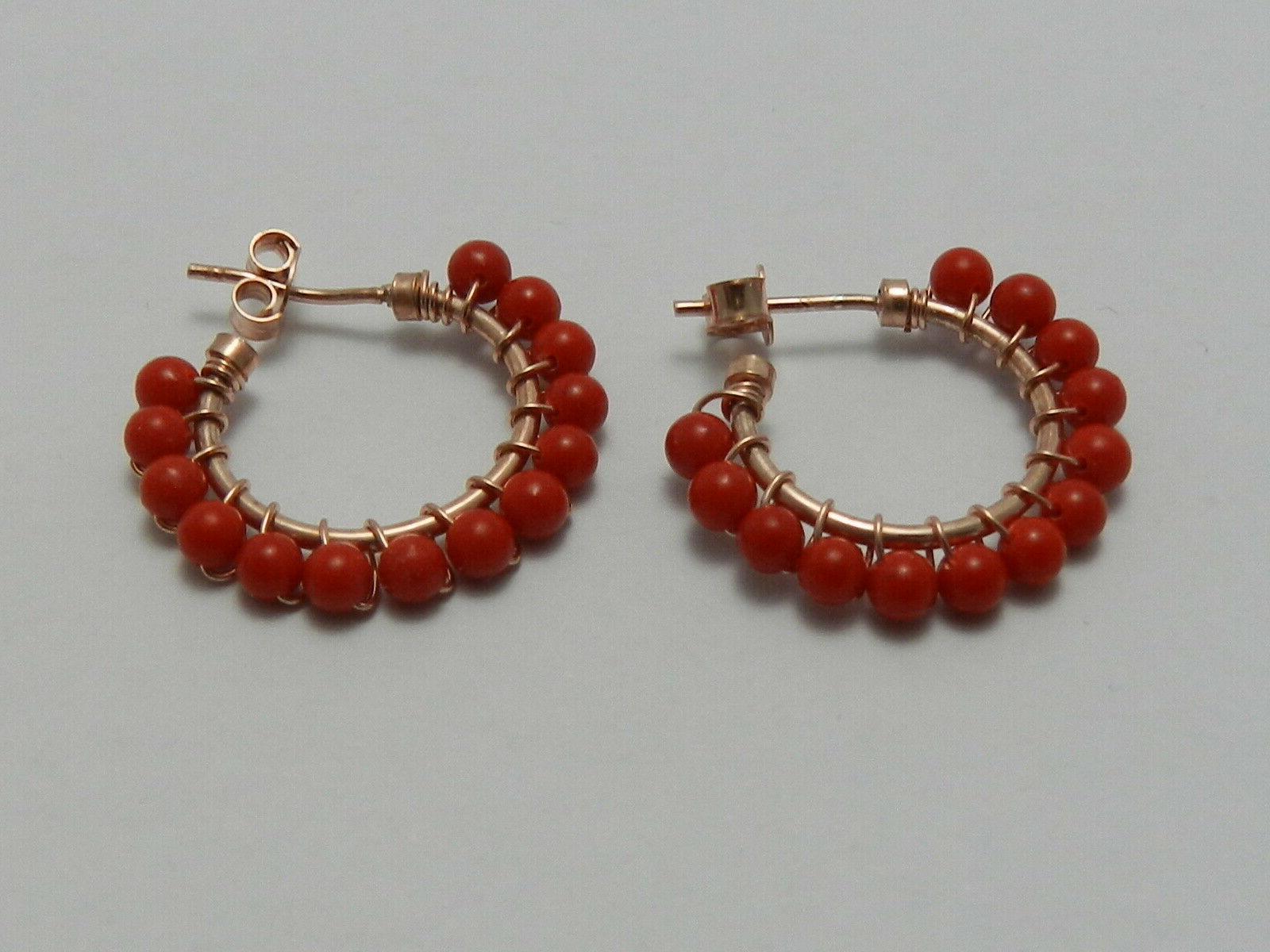 orecchini argento 925 cerchio rosso corallo