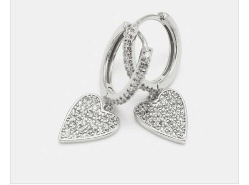 orecchini argento 925 cerchio von pendente cuore