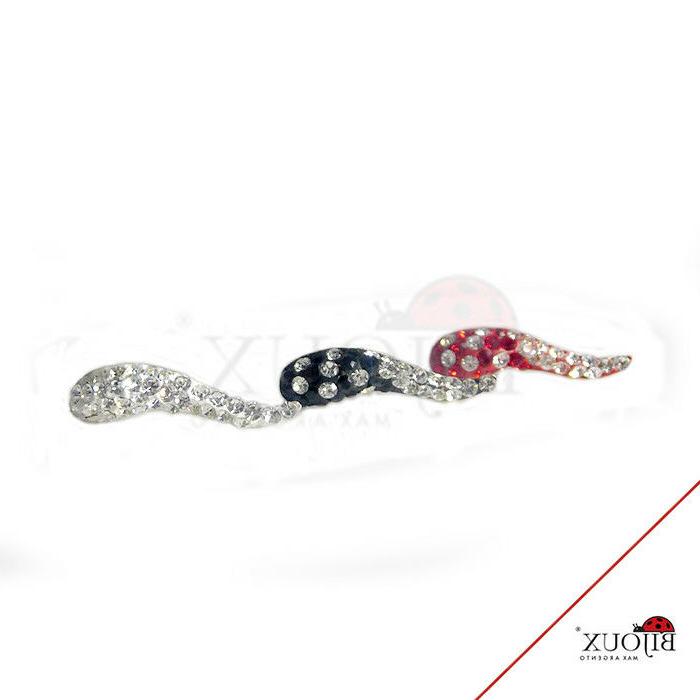 orecchini argento 925 corno con brillantini 3