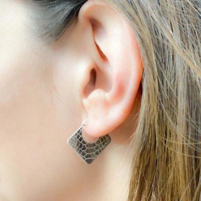 orecchini argento 925 creola effetto pelle di