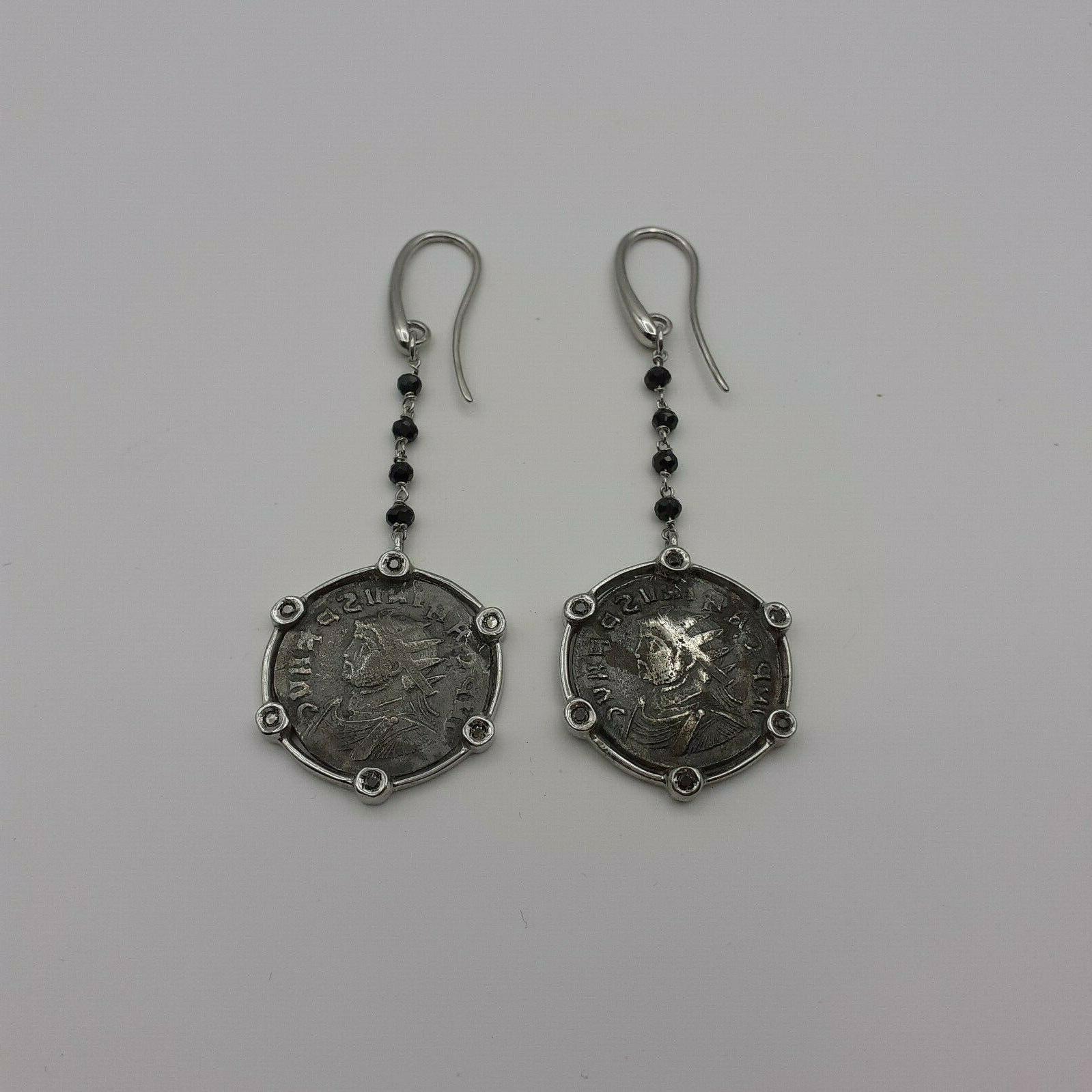 orecchini argento 925 diamanti neri spinelli neri