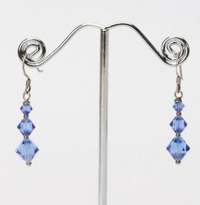 orecchini argento 925 e swarovski bicono 4