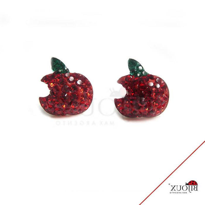 orecchini argento 925 mela rosso donna ragazze