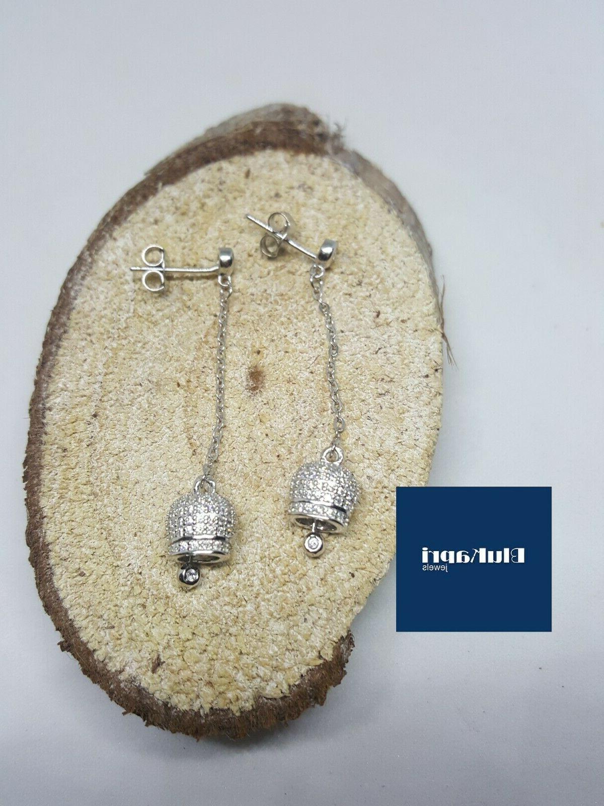 orecchini argento 925 pendente campanella