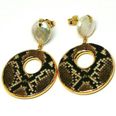 orecchini argento 925 pendenti perle barocche piatte